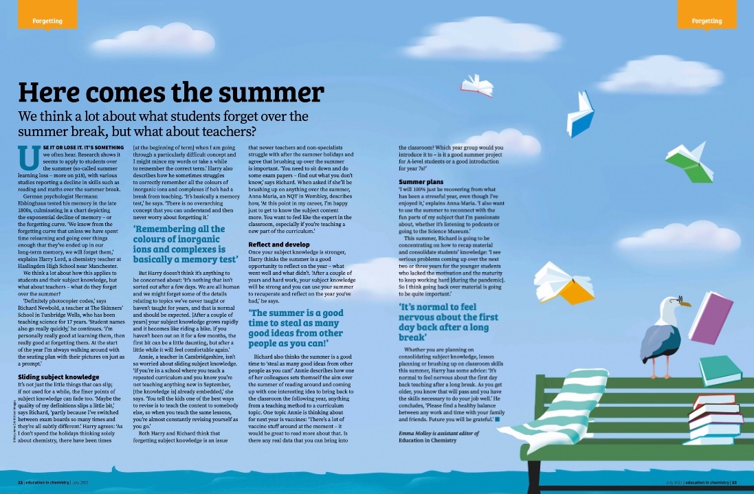 Here comes the summer article in Education in Chemistry magazine from the Royal Society of Chemistry